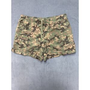 COLUMBIA Drawstring Short Court Womens Camo Print Size LG Green